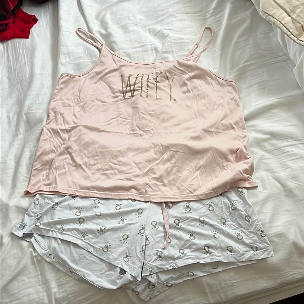 Rae Dunn Pink 'Wifey' Sleepwear Set